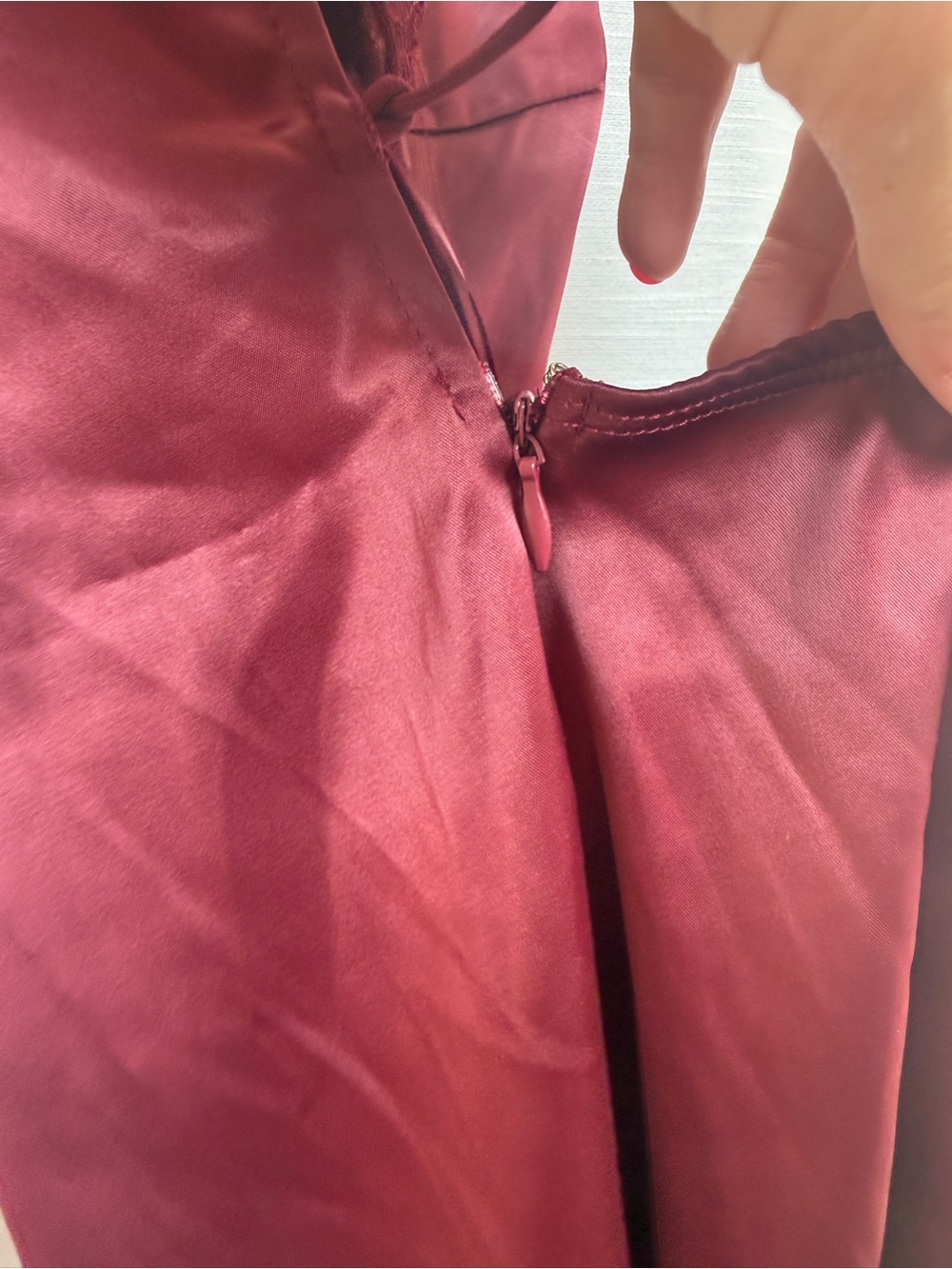 Edikted Whitney Lace Trim Satin Mini Dress Burgundy Slip Dress | NWT Size XS - Picture 14 of 17